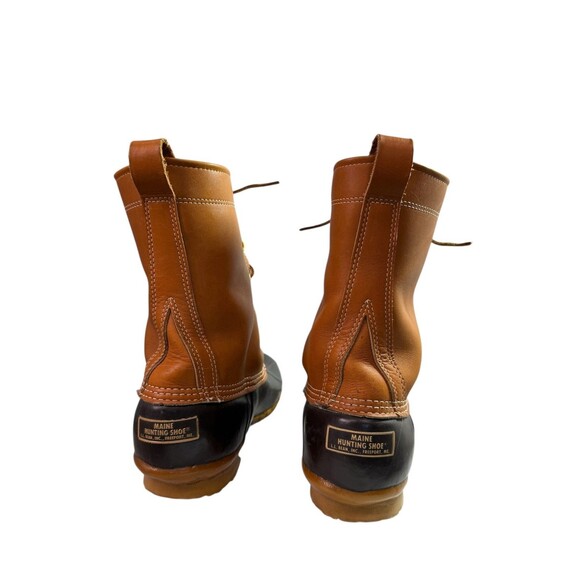 L.L. Bean 8.5 " MAINE HUNTING SHOE Boots Vintage Tan & Brown Women's Size 10 - Picture 5 of 8